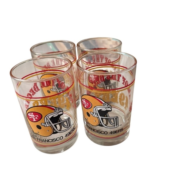 San Francisco 49ers Team of the Decde 12 Ozs Drinking Glasses 1980's NFL Footbal - Picture 6 of 6